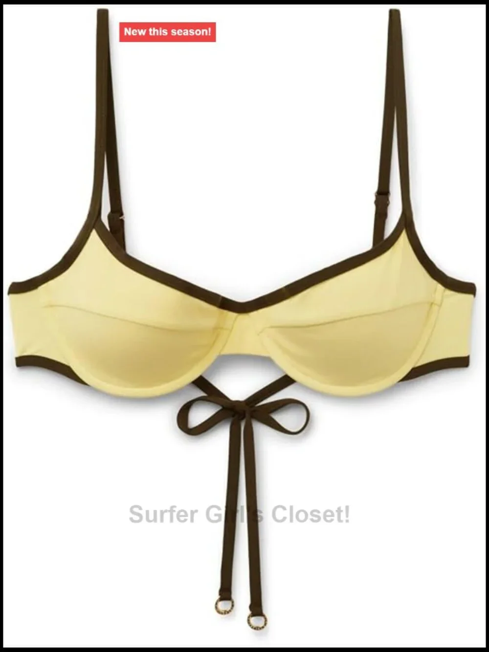 Balconette Bikini Top with Removable Padding and Underwire